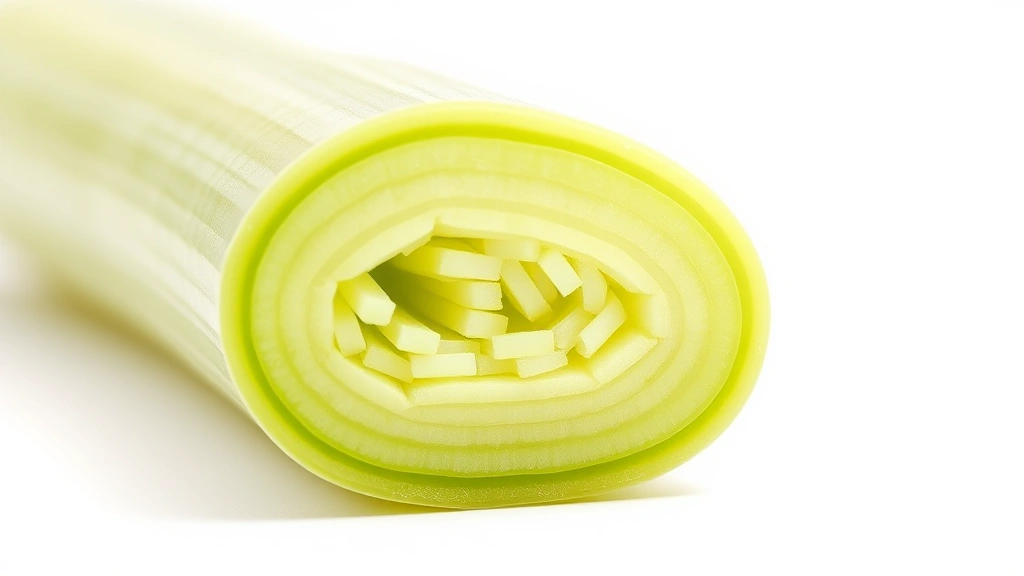 celery recipes -
Photorealistic macro close-up of a single celery stalk cross-section showing th