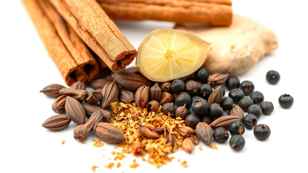 chai tea concentrate recipe -
photorealistic close-up, macro photography, whole chai spices arranged on woode