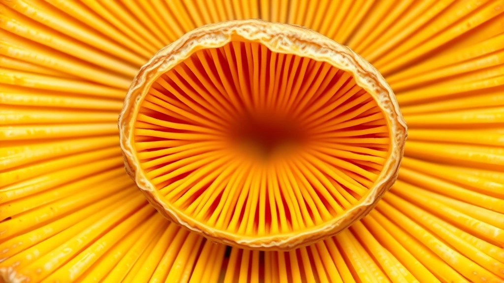 chanterelle recipes -
Photorealistic close-up macro photography of a single chanterelle mushroom cros