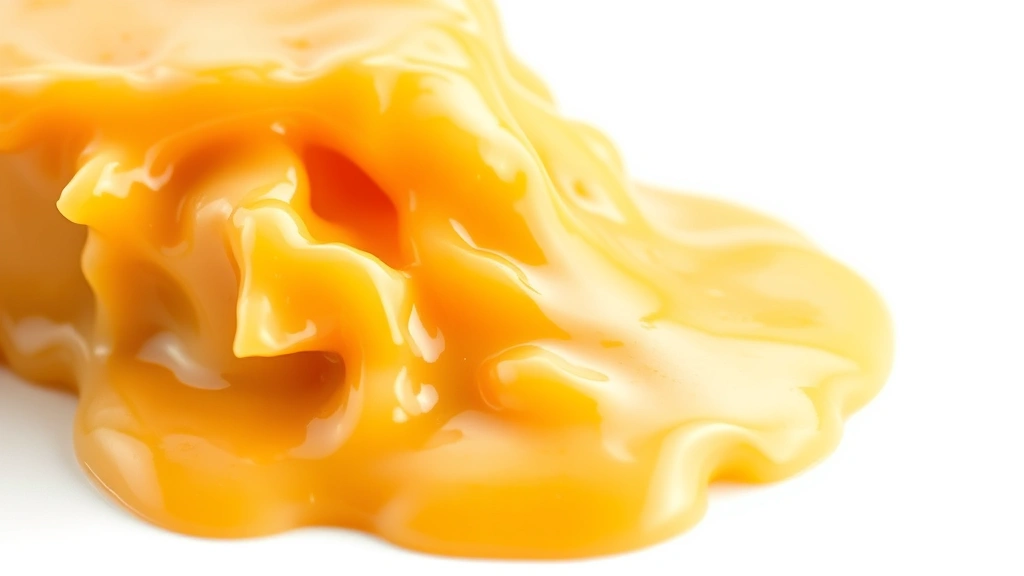 cheddar cheese sauce recipe -
photorealistic close-up macro shot of melted sharp cheddar cheese with creamy s