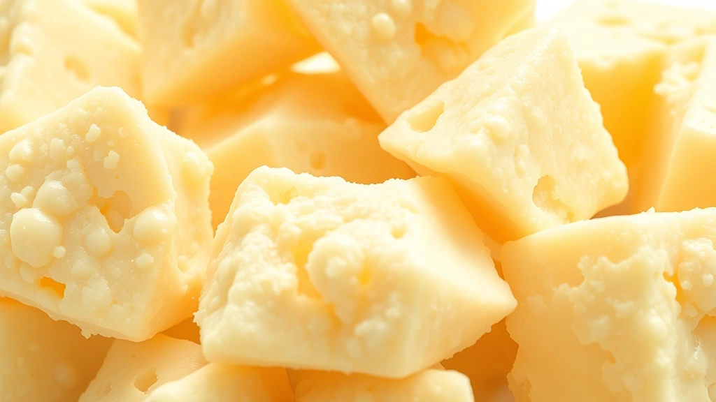 cheese curds recipe -
Photorealistic close-up macro shot of individual cheese curds showing their bum