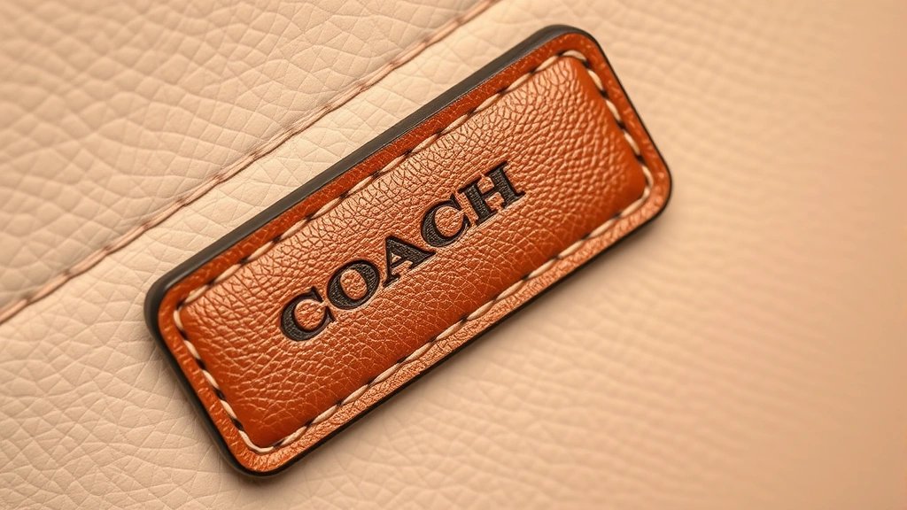 coach bags how to tell if authentic -
Photorealistic close-up macro shot of Coach bag serial number embossed on inter