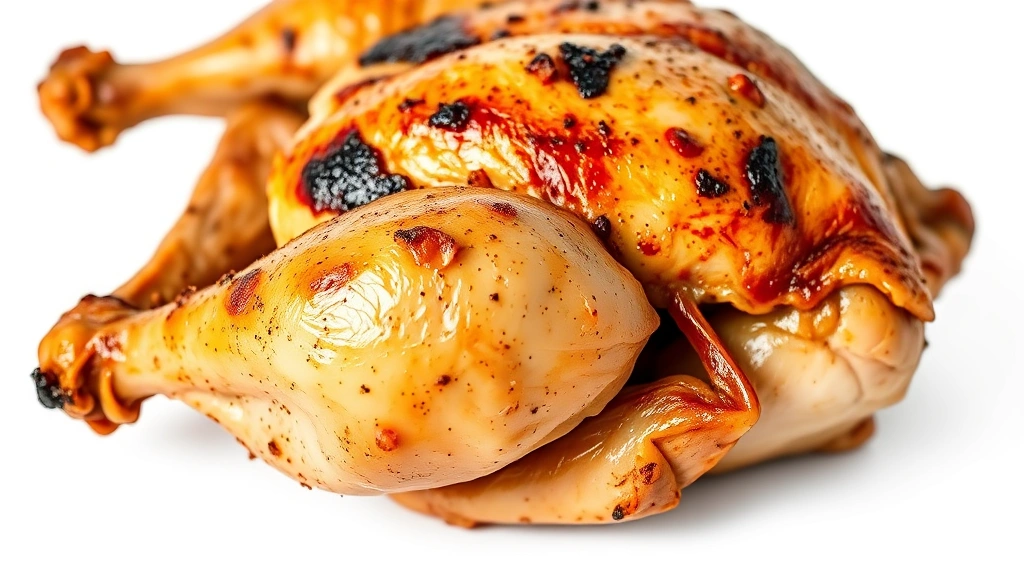 cornish game hen recipe -
Close-up of a perfectly roasted Cornish game hen with crispy golden skin, showi