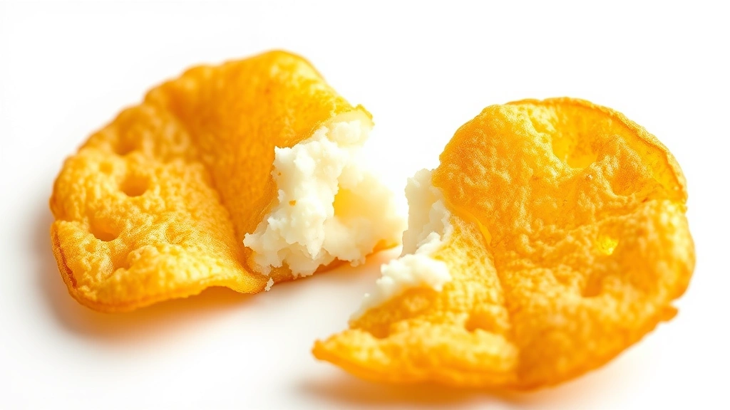 cottage cheese chips recipe -
Photorealistic macro close-up of a single crispy golden cottage cheese chip bro