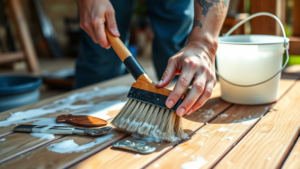 dawn power wash recipe -
Photorealistic hands working with soft-bristle brush applying soapy solution to