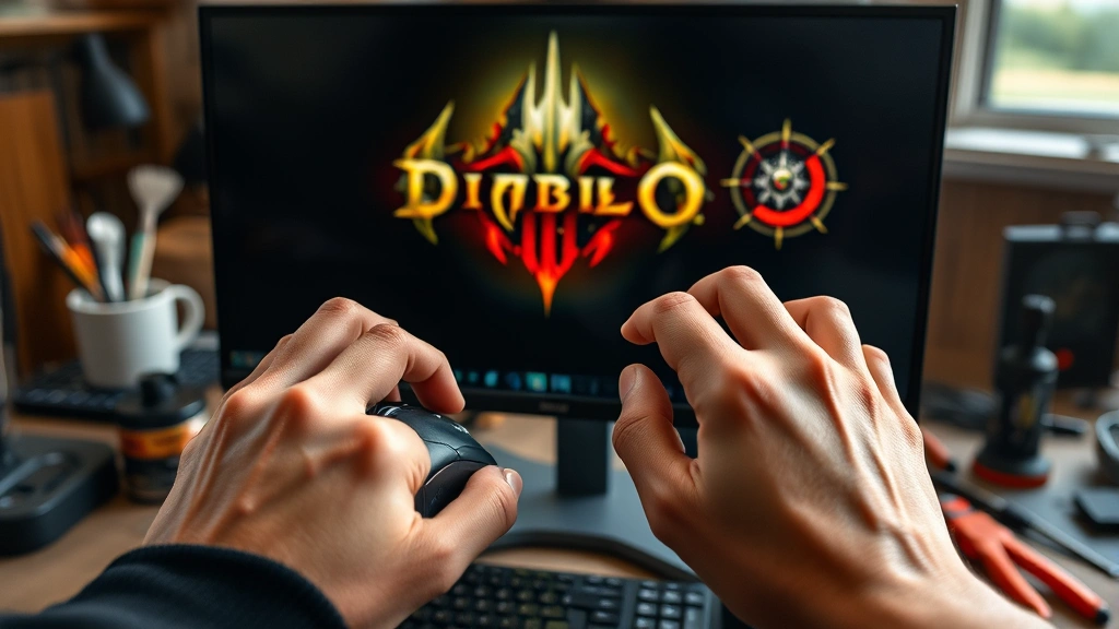 diablo 3 pc how to turn of chat box -
Photorealistic hands holding gaming mouse clicking on settings gear icon in top