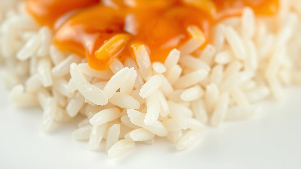 easy asian recipes -
Photorealistic close-up macro photography of a perfectly cooked rice grain with