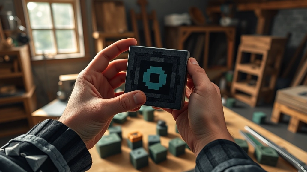 ender chest recipe -
Photorealistic hands of a player holding obsidian blocks and Eye of Ender over