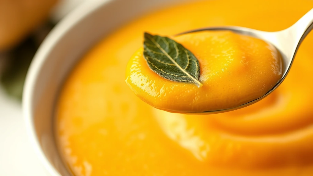 fall crockpot recipes -
photorealistic close-up macro photography of a spoonful of creamy butternut squ