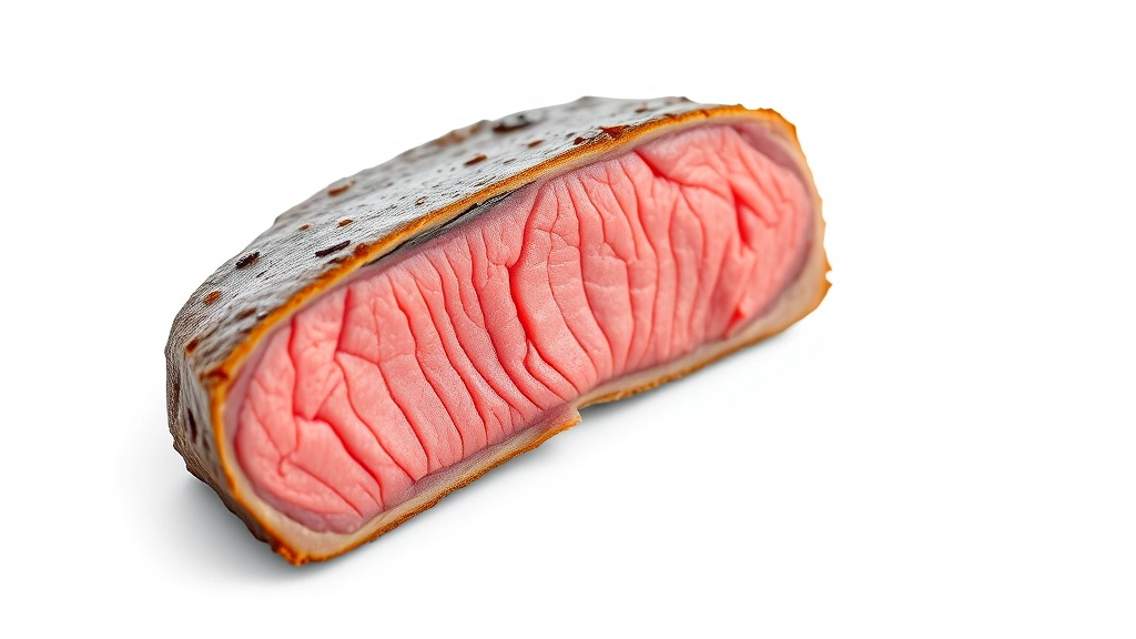 filet mignon recipes -
Photorealistic close-up macro photography of filet mignon’s cross-section