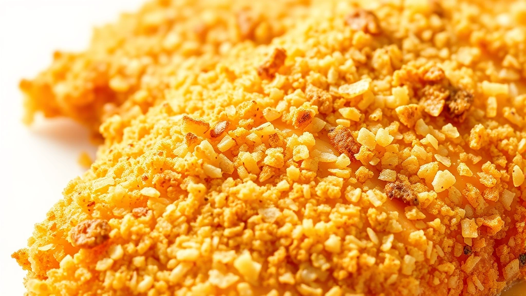 fried flounder recipe -
Photorealistic close-up macro photography of crispy golden panko breadcrumb coa