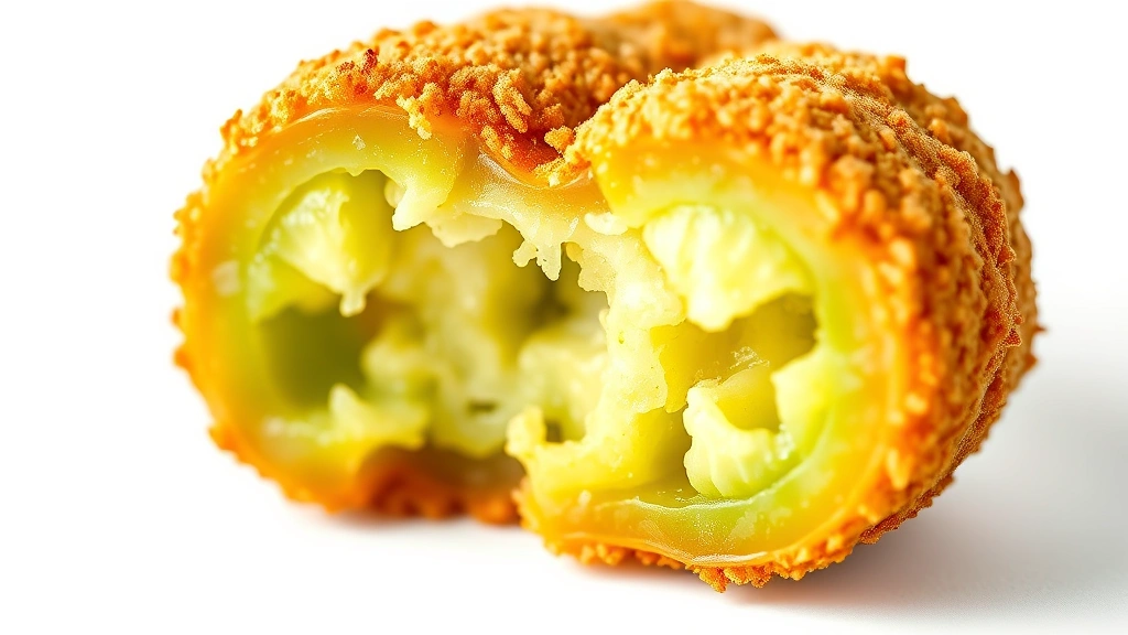 fried green tomato recipe -
photorealistic close-up macro photography of crispy golden breaded coating on f