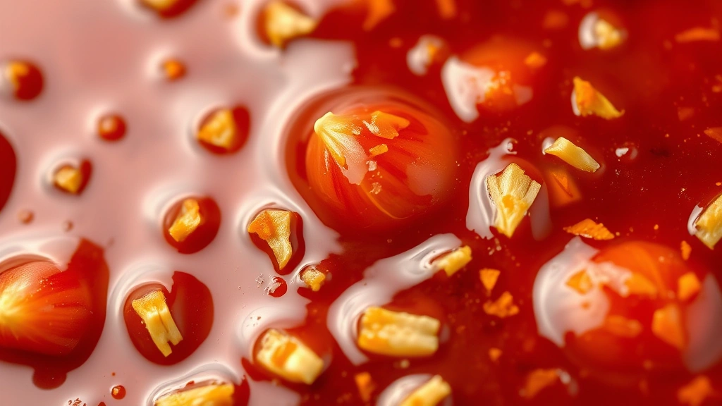 general gau's sauce recipe -
Photorealistic close-up macro photography of glossy general tso’s sauce w
