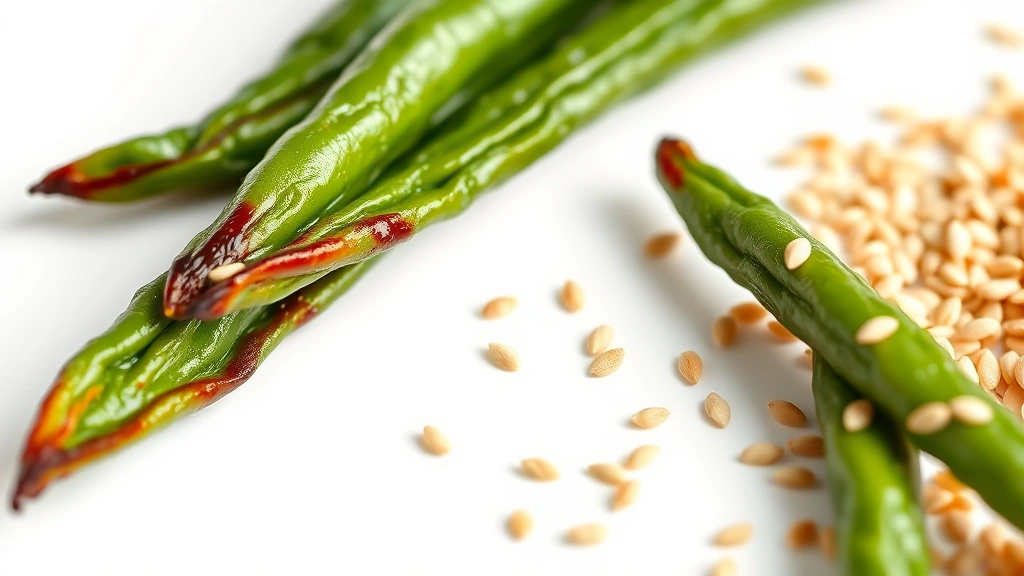 green beans recipes -
Photorealistic close-up macro photography of perfectly cooked green bean with c