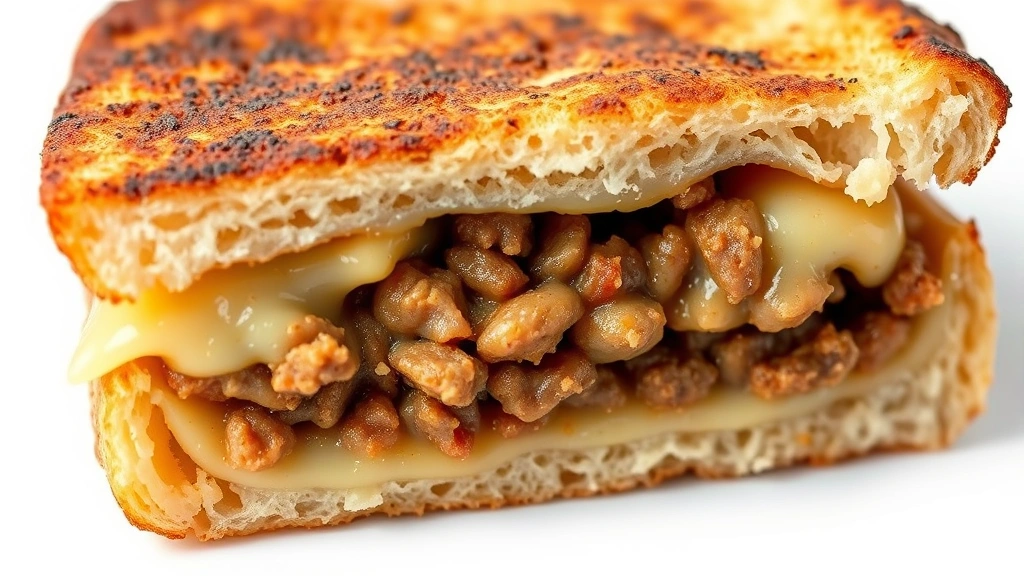 hanky panky recipe -
Photorealistic close-up macro shot of a single hanky panky appetizer showing th