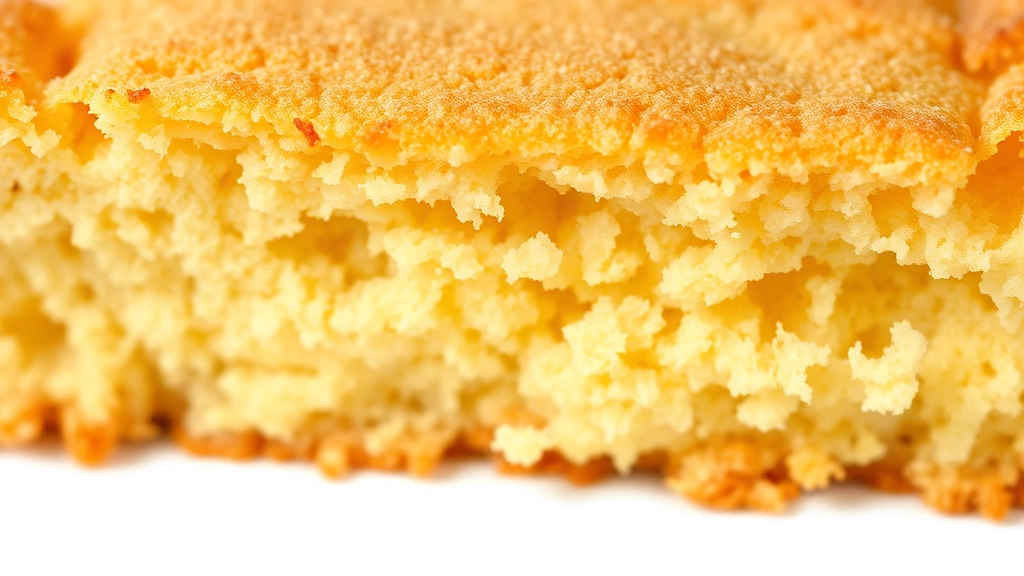 healthy cornbread recipe -
Photorealistic close-up macro photography of cornbread crumb texture showing mo