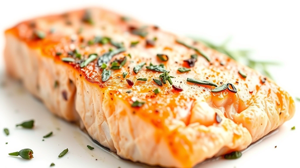 healthy instant pot recipes -
Photorealistic close-up macro photography of a perfectly cooked salmon fillet w