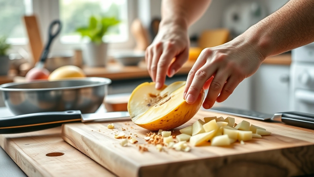 hearts of palm recipes -
Photorealistic close-up of hands using a sharp knife to cut hearts of palm on a