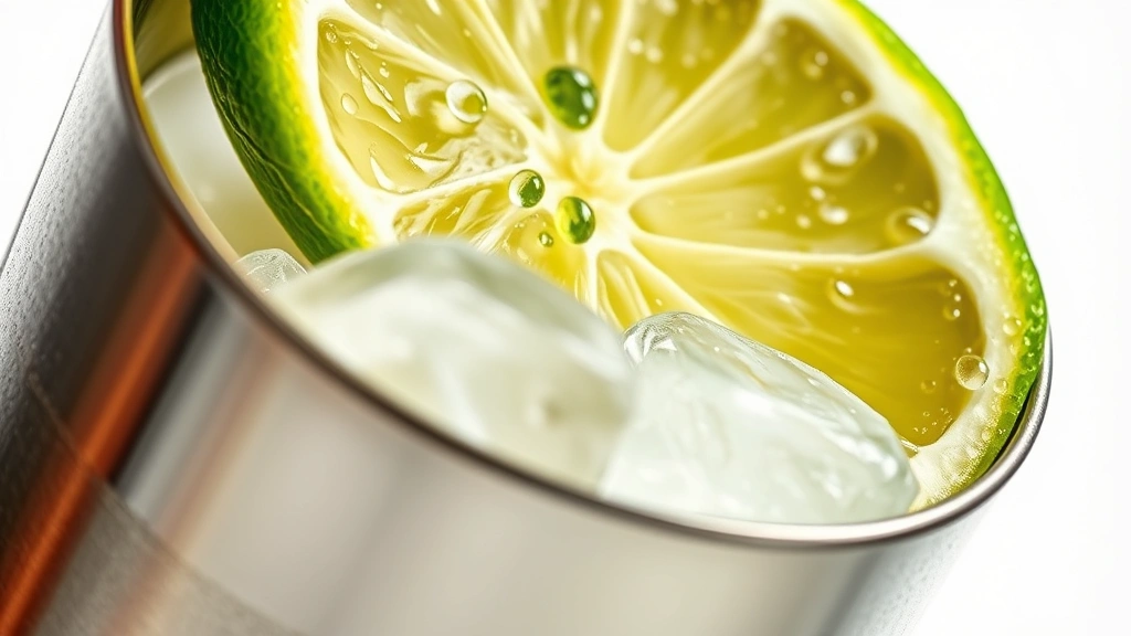 hennessy cocktail recipes -
Photorealistic close-up macro shot of fresh lime juice being squeezed into cock