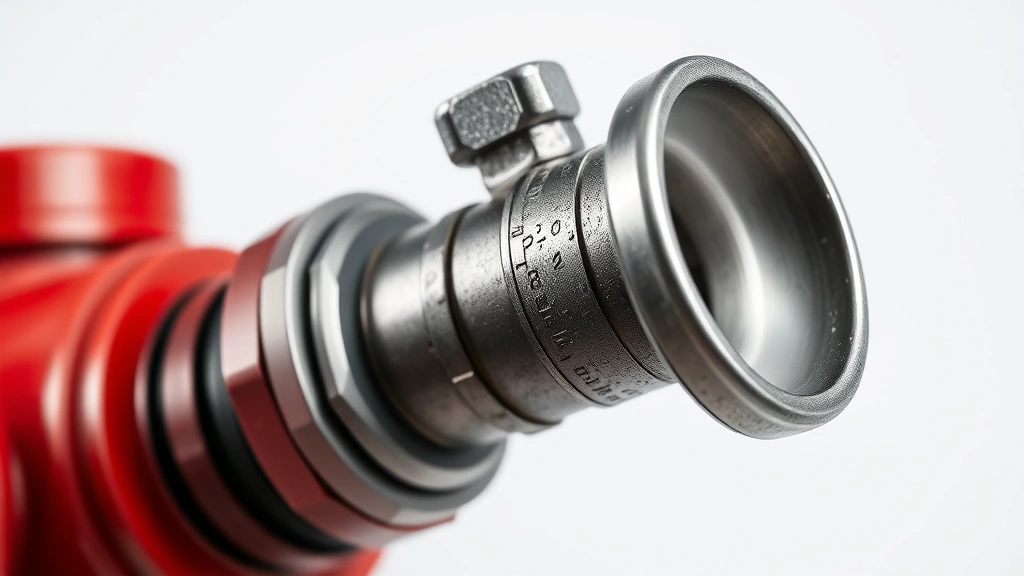how close can you park to a fire hydrant -
Photorealistic macro photography of fire hydrant nozzle and connection point, i
