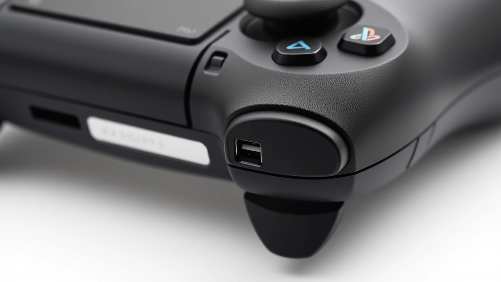 how do i connect a controller to ps4 -
Photorealistic close-up macro photography of PS4 controller’s USB chargin