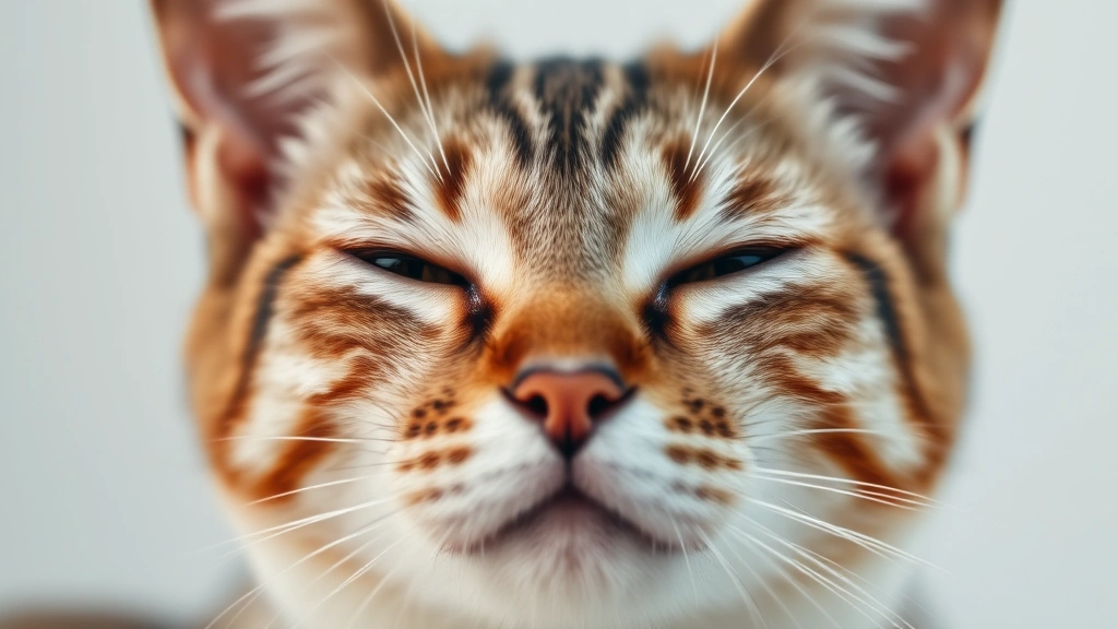 how do i introduce a cat to a dog -
Photorealistic close-up macro photography of a cat’s face showing relaxed