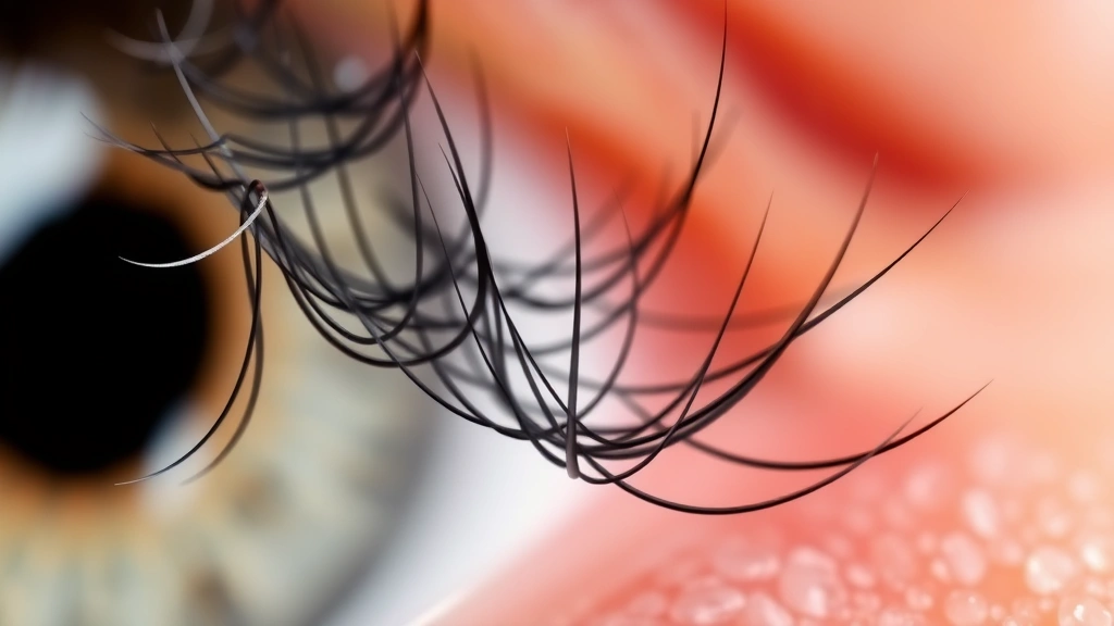 how long do lashes take to grow back -
Photorealistic macro close-up of individual eyelash follicles and new baby lash