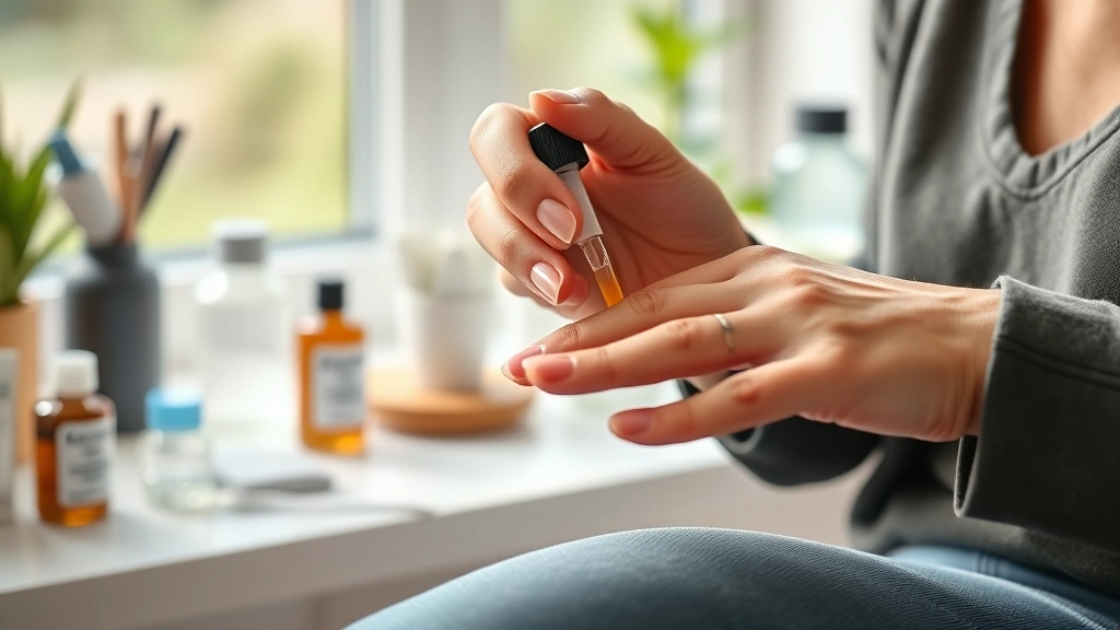 how long do nails take to grow -
photorealistic hands applying cuticle oil to nails in a bright workshop setting