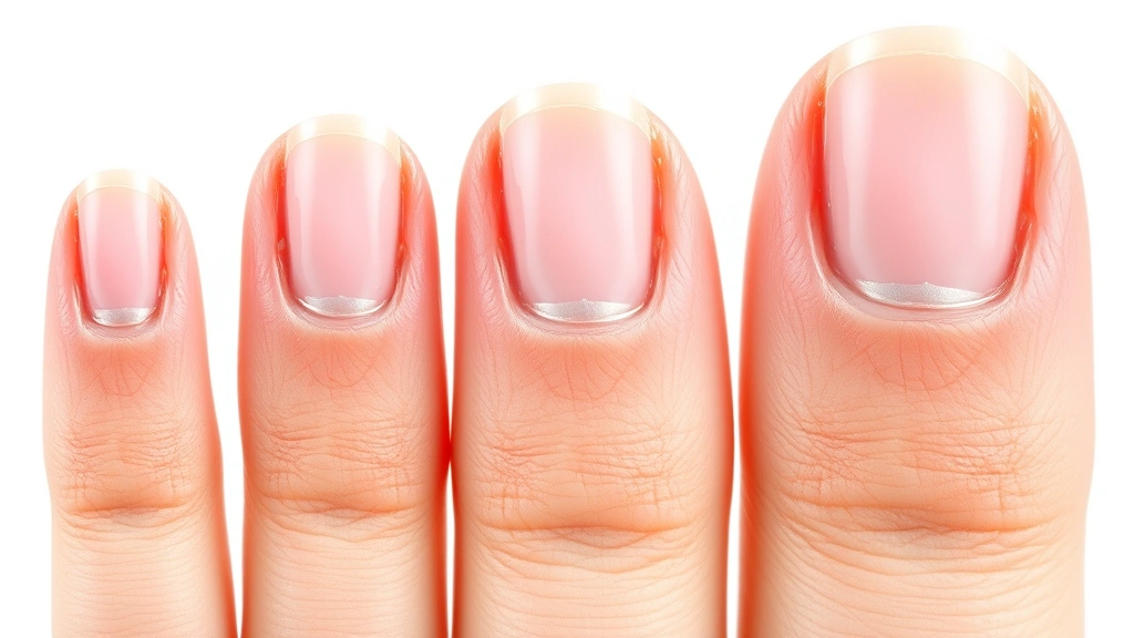 how long do nails take to grow -
photorealistic fingernails at different growth stages displayed side by side, s