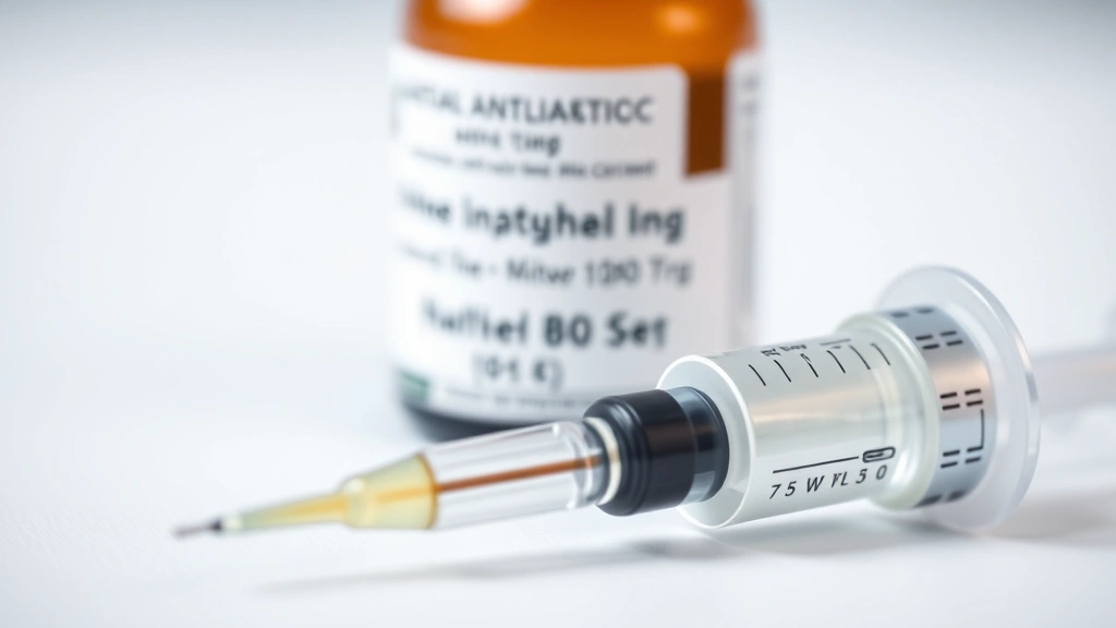 how long does it take for anesthesia to wear off -
Photorealistic close-up macro photography of anesthetic vial and syringe, sharp