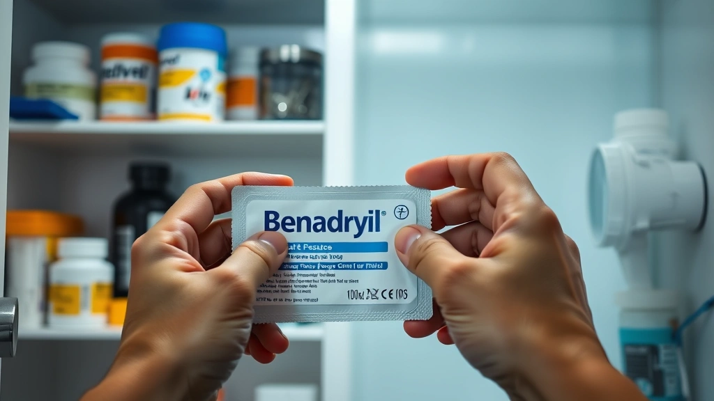 how long does it take for benadryl to work -
Photorealistic hands of a person opening a Benadryl package in a bright home me