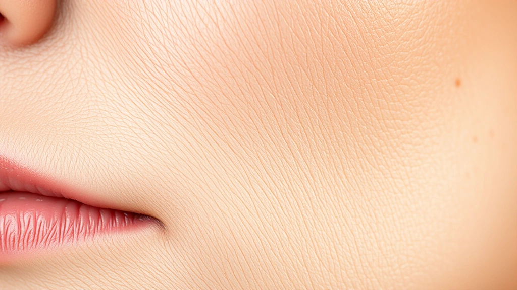 how long does it take for botox to work -
photorealistic macro close-up of smooth facial skin texture showing reduced fin