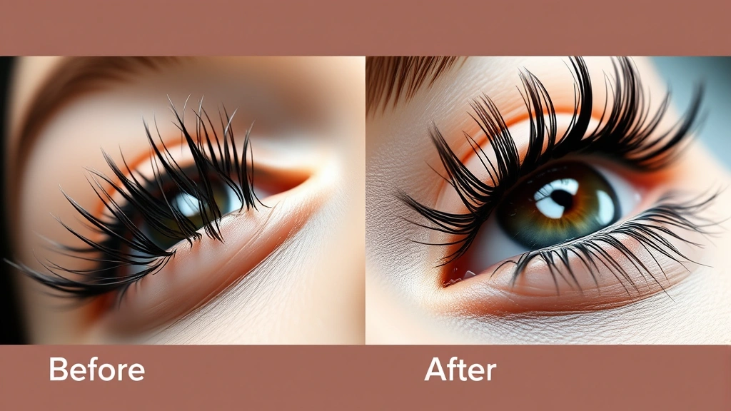 how long does it take for eyelashes to grow back -
photorealistic before-and-after comparison showing sparse regrowing lashes tran