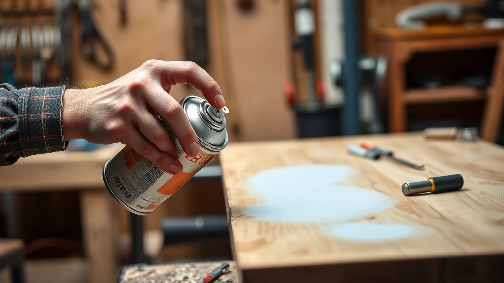how long does it take for spray paint to dry -
photorealistic hands holding spray paint can applying paint to wooden surface i