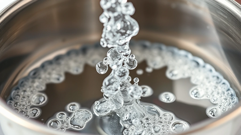how long does it take for water to boil -
photorealistic close-up macro shot of water transitioning to boiling stage, vis