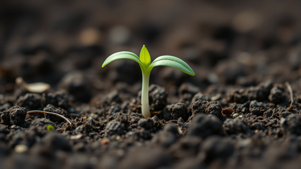 how long does it take grass seed to grow -
Photorealistic close-up macro of grass seedling sprouting from soil

