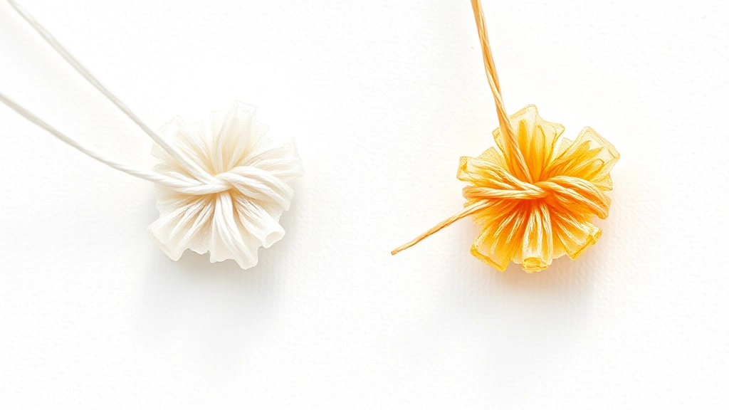 how long does it take stitches to dissolve -
Photorealistic close-up macro photography of dissolvable suture material at dif