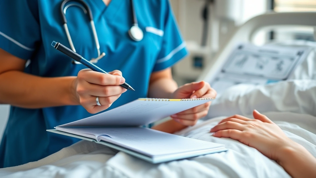 how long does it take to be a nurse -
Photorealistic hands of nursing student taking notes during clinical training,