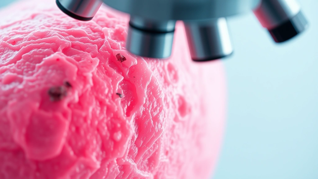 how long does it take to become a dermatologist -
Photorealistic close-up macro photography of skin sample under microscope showi