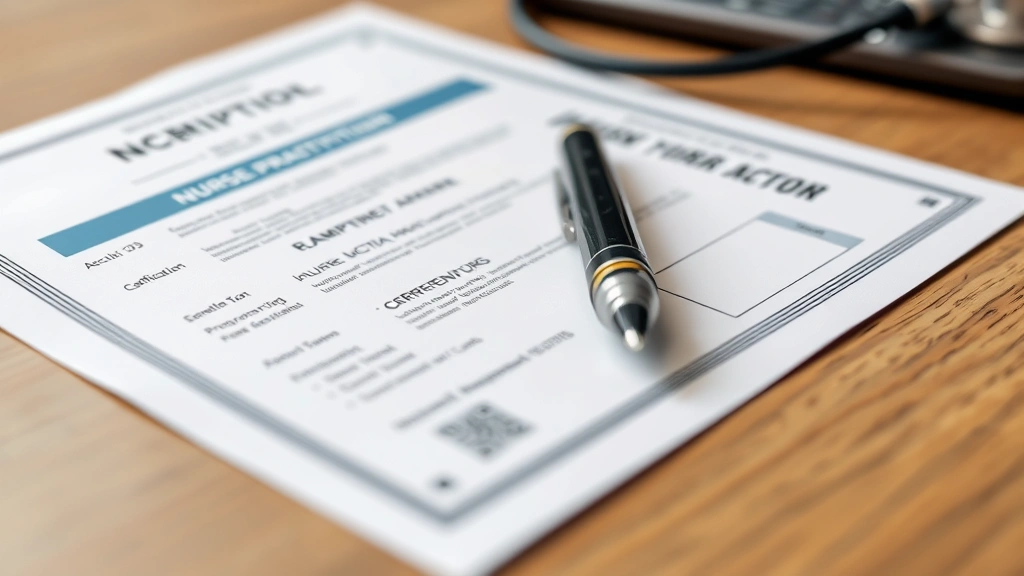 how long does it take to become a nurse practitioner -
Photorealistic close-up of nurse practitioner credentials and certification doc