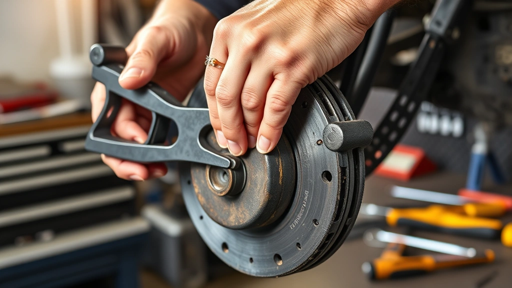 how long does it take to change brake pads -
photorealistic hands working removing old brake pads from a caliper using a C-c