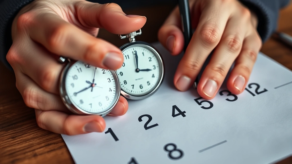how long does it take to count to a billion -
photorealistic hands holding stopwatch and writing numbers on paper
