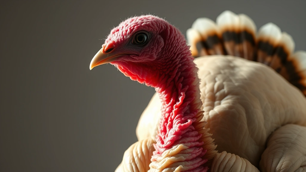 how long does it take to defrost a turkey -
studio lighting highlighting the turkey’s skin texture
