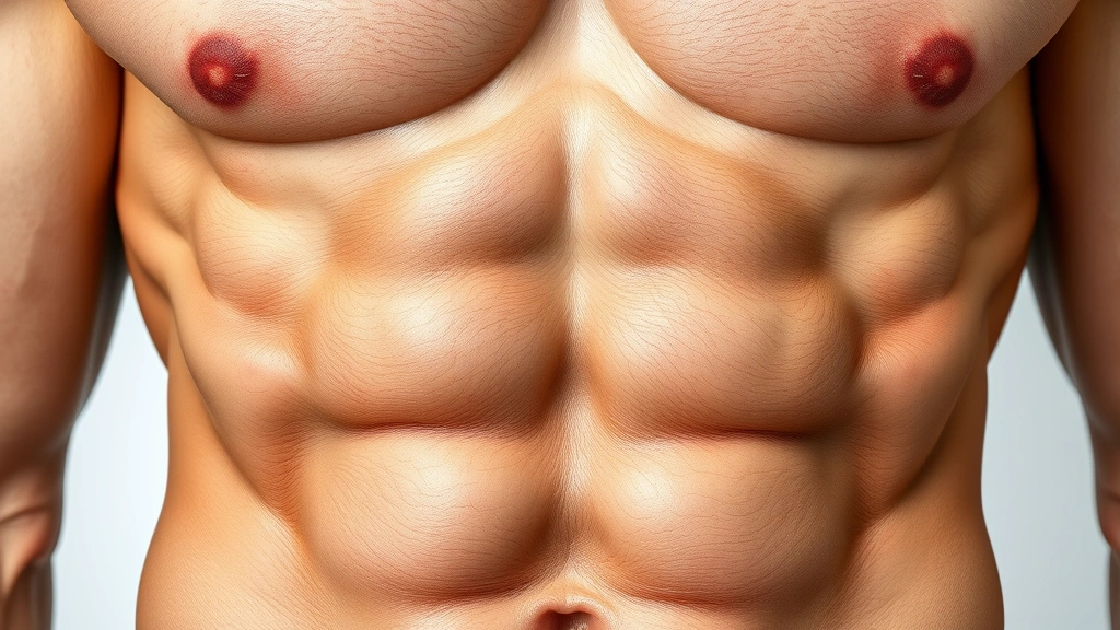 how long does it take to get abs -
Photorealistic close-up macro photography of abdominal muscle definition and st