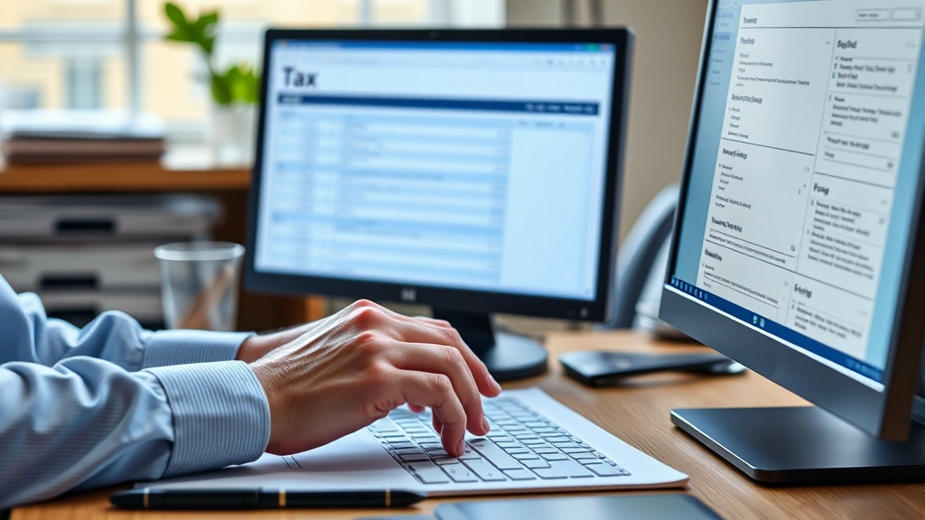 how long does it take to get your state return -
photorealistic hands working at a desk entering tax information into a computer