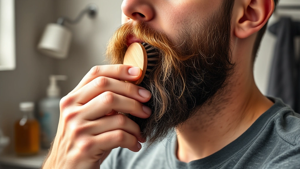 how long does it take to grow a beard -
photorealistic hands using beard brush on growing beard, workshop bathroom sett