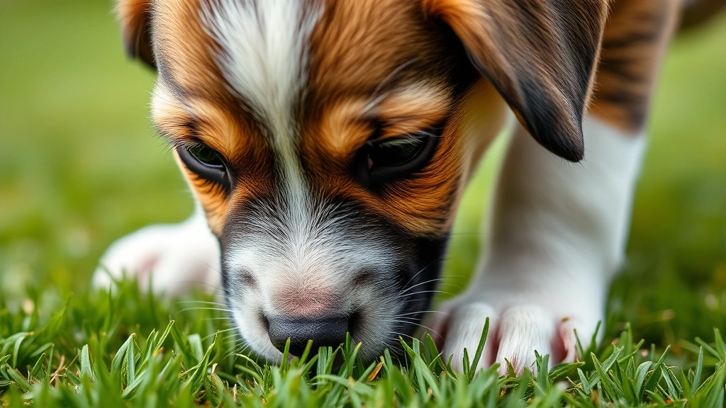 how long does it take to house train a puppy -
photorealistic close-up of puppy’s face and paws on grass, macro photogra