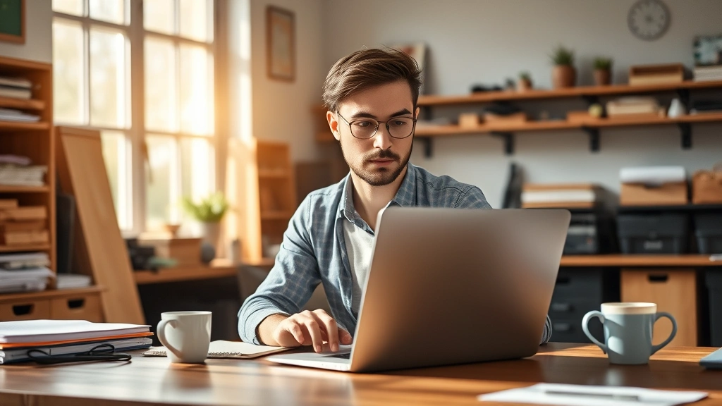 how long does vyvanse take to work -
Photorealistic image of someone sitting at a desk with a laptop, looking focuse