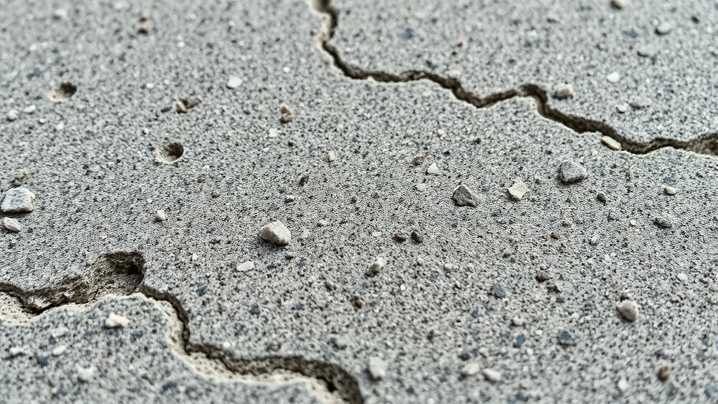 how long for concrete to cure -
Photorealistic close-up macro shot of concrete surface texture showing cured fi