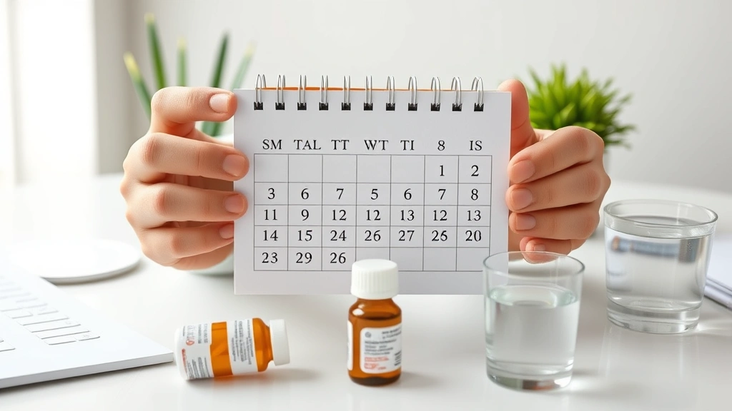 how long for wellbutrin to work -
Photorealistic hands holding a calendar with weeks marked off, showing a medica